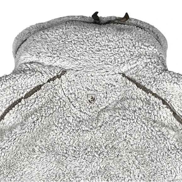 Kuhl Flight Jacket Hoodie Women's Small Stone Faux Fur Fleece Full Zip $189 MSRP - Picture 11 of 14